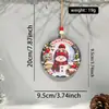 Decoración de letrero de madera navideño de Amazon transfronterizo, letrero redondo, colgante de madera de puerta de Papá Noel y muñeco de nieve