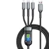 Cabo de dados digital de 100w um para três para Apple Huawei typec Celular Android Carga rápida Linha de carregamento transparente