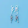 Prata Esterlina S925 Pingente de Chave Personalizado Cadeado Concêntrico Pulseira de Corda Trançada com Contas DIY Pulseira para Casal Acessórios de Prata