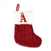 Nuevos Suministros para Decoración Navideña Calcetines Navideños Bolsas de Regalo Calcetines Navideños Rojos Tejidos con Letras Bolsas de Regalo Navideñas