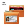 Portatarjetas de piel sintética con textura de lichi transfronterizo con ventana transparente cinco ranuras para tarjetas gran capacidad para mujer estilo Ins cuero de alta gama