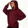 Logotipo personalizado, estilo europeo y americano, comercio electrónico transfronterizo, sudadera con capucha de corte holgado para otoño/invierno para mujer, estilo retro americano, forrada de polar, diseño simple