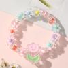Pulsera de Caricatura Melocotón Degradado para Niñas Pulsera Princesa Color Jalea Linda Pulsera de Cuentas para Niños Joyería al Mayoreo