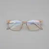 51 Gafas de Estilo Coreano Transparentes Marrones Cuadradas Simples, Antiluz Azul, Adecuadas para Caras Grandes, Unisex, Se Pueden Montar con Lentes Graduadas