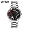 Sanda Nueva Tendencia de Moda Reloj de Cuarzo Hueco 1057 Correa de Acero para Hombre Personalizado Creativo Fabricante de Relojes Dropshipping