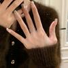Plata de Ley S925 Mismo Estilo Estrellas Tejido Anillo de Encaje Ligero para Mujer Nicho Lujo Ligero Anillo de Dedo de Alta Gama Pulsera Moderna Versátil
