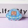 Crachá de Urso da Série Astronauta de Desenho Animado em Acrílico, Pingente para Bolsa, Pequeno Patch de Acessório, Estilo Moderno e Personalizado