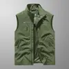 Colete Masculino de Secagem Rápida para Uso Externo - Primavera, Verão e Outono - Multibolsos - Fino - Roupa de Trabalho - Colete - Tamanho Grande - Fornecimento Direto da Fábrica