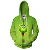 Sudadera con capucha y cremallera 3D para hombre, nueva para Navidad y Halloween 2025, Cosplay