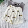Pantalones de pijama estampados de paraíso de animales de dibujos animados lindos para mujer, nuevos de verano, cintura alta, shorts de pierna ancha para el hogar, pantalones casuales holgados