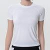 Top Ligero de Protección Solar de Seda de Hielo Cuello Redondo Manga Corta Deportivo de Secado Rápido Camiseta Deportiva Manga Corta para Mujer para Deportes al Aire Libre Yoga