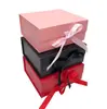 Caja de regalo plegable con tapa, caja vacía, caja de regalo de alta gama, caja de regalo para ceremonia de color sólido