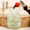 Jade de Hetian Doce Signos del Zodíaco Buda Llavero para Coche Colgante para Coche de Hombres y Mujeres Cordón Personalizado Colgante de Joyería de Jade