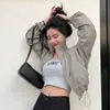Chaqueta Ligera Corta con Protección Solar para Mujeres Menudas, Nuevo Estilo Europeo Verano 2026 Cuello Alto Exterior Delgado con Protección Solar