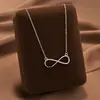 Comercio Exterior de Amazon Venta Caliente Collar de Acero de Titanio Temperamento Femenino Circonita Microincrustada Personalidad Cadena para Clavícula de Alto Sentido Colección Joyería
