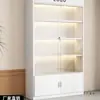 Estantes para Vitrina, Vitrina de Cristal, Librero, Vitrina de Exhibición de Producto Multicapa de Madera Maciza, Exhibidor de Cosméticos