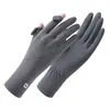 Nuevos Guantes de Protección Solar para Mujer Seda de Hielo Ciclismo Delgados Antideslizantes Transpirables Exposición Anti-UV Dedos Guantes de Conducción de Verano