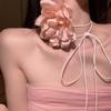 Colar Feminino Colar Lolita Camélia Gargantilha Escura Corrente Clavícula Abstinência Empregada Sexy Colar de Gola