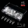Puntas de Uñas Ultra Finas Populares Estilo Japonés, No Requieren Limado, Manicura Transparente Sin Rastro de un Solo Tamaño, Puntas de Uñas Trapezoidales Largas Forma de Gota de Agua, Pegatinas para Uñas