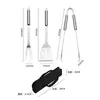 Set de Herramientas para Barbacoa Transfronterizo Pinzas para Barbacoa de Acero Inoxidable Tenedor para Barbacoa Espátula Set de 3 Piezas Barbacoa para Acampar al Aire Libre