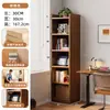 Estante de Livros de Madeira Maciça, Rack de Armazenamento de Chão, Armário Estreito para Armazenamento ao Lado da TV na Sala de Estar, Estante de Canto Integrada de Armazenamento Montada na Parede