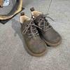 Botas curtas femininas Platinum Disi new plus de couro felpudo com sola grossa, cadarço, botas de couro vintage feitas à mão, botas quentes de algodão, atacado