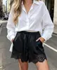 Shorts para Mulheres com Acabamento em Renda de Cetim, Design Solto, Confortável e Estiloso - Comércio Exterior Europeu e Americano Amazon