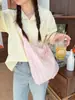 Bolsa de hombro única de lona con diseño de cuadros de burbujas calados, para el verano, en colores dulces y frescos, bolsa cruzada