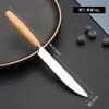Juego de Cubiertos de Acero Inoxidable Estilo Japonés con Mangos de Madera, Incluye Cuchillo, Tenedor, Cuchara, Tenedor de Fruta, Palillos de Madera de Haya, Cuchara para Sopa, Cuchillo de Acero Inoxidable, Cuchara de Postre
