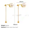 Aretes Frescos Ins Cadena de Cuentas Redondas Simples Blanco Gris Estilo Japonés y Coreano Aretes para Novia de Mujer Acero de Titanio en stock