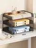Suporte para Livros Caixa de Armazenamento de Mesa Cesta de Armazenamento de Documentos de Escritório Organizador de Arquivos Multicamadas Armário de Armazenamento em Camadas de Dados