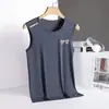 Colete Masculino Verão Esportes Fitness Seda de Gelo Secagem Rápida Tendência Colete Camiseta Masculina Sem Manga