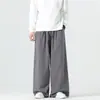 Moda Masculina Tallas Grandes Retro Nuevo Otoño/Invierno Estilo Chino Pantalones de Algodón y Lino Pantalones Sueltos para Hombre Estilo Dinastía Song