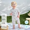 Ou Yun [Jelly Cool] Body de Bebê Verão Manga Curta Fino Abertura Inferior Bebê Algodão Puro Respirável Macacão Macacão de Engatinhar