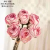 Flores de Rosa Artificiales con Bordes Quemados, Flores Falsas, Plantas Verdes al por Mayor, Manualidades para Decoración de Bodas, Estilo Ins Transfronterizo