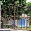 Puerta de Hierro Forjado Estilo Europeo, Puerta Completamente Sólida de Hierro Forjado, Puerta Corredera de Metal para Villa