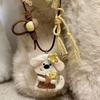Collar con Cuerda Trenzada y Colgante de Cachorro de Cerámica Lindo para Mujer Cadena Larga de Clavícula Versátil Diseño de Nicho Accesorios de Dibujos Animados