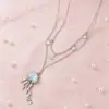 Collar de Medusa Estrella de Mar Profundo, Cadena Versátil de Clavícula de Moda de Lujo Ligero de Nicho de Gama Alta, Accesorio Dulce Fresco para Cuello de Chica Popular