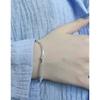098 Estilo coreano INS nicho diseño de lujo ligero minimalista todo-partido pulsera segmentada de cuentas redondas plata de ley S925 textura para mujer