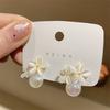 Brincos de Pérola Olho de Gato 2022 Tendência High-End Studs Princesa Sereia Brincos de Flor para Mulheres Studs de Flor