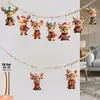 Ciervo Navideño Plano Lindo con Varias Formas de Elementos Navideños Disfraz y Sombrero Set de Decoración de Madera