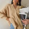 Amazon 2026 Suéter Jacket Nuevo para Mujer Color Sólido Cardigan Casual Tejido Holgado Cardigan con Botones para el Trabajo