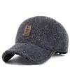 Gorras de Béisbol para Hombre de Otoño e Invierno, Gorras con Visera de Moda para Deportes al Aire Libre, Gorros Casuales Cálidos de Algodón para Proteger los Oídos de Personas de Mediana Edad y Mayores