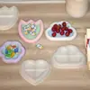 Molde de silicona para bandeja de frutas epoxy DIY transfronterizo, plato ovalado, bandeja de almacenamiento de amor, plato de frutas de flor de nube