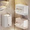 Estante de papel higiénico sin perforaciones, caja de papel higiénico creativa para montar en la pared, caja de papel higiénico para cocina, estante de almacenamiento invertido