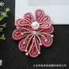 Patch de Tecido Flor de Strass Pérola Exquisita Cheio e Tridimensional Brilhante Strass Suporte Não Tecido Acessório Flor de Sapato Broche Decoração Patch
