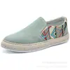 Zapatos de Verano para Hombre Zapatos de Pescador del Viejo Pekín Zapatos de Hombre Zapatos Casuales para Hombre Zapatos de Lona Transpirables sin Cordones