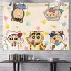 Tela de fondo de Crayon Shin-Chan Tela colgante Tela de pared Decoración de dormitorio Mesita de noche Dormitorio Tapiz de renovación Ins Sistema de curación B&B