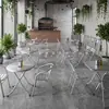 Mesa Gruesa de Doble Capa de Acero Inoxidable Estilo Industrial Restaurante de Barbacoa Puesto Mesa Larga Mesa Cuadrada Puesto de Comida Mesa Redonda Silla Plegable