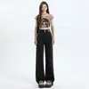 Jeans Vintage de Cintura Alta Pierna Ancha para Mujer Otoño e Invierno 2024 Nuevos Cubre Cadera Estrecho Adelgazantes Pantalones Rectos Duraderos